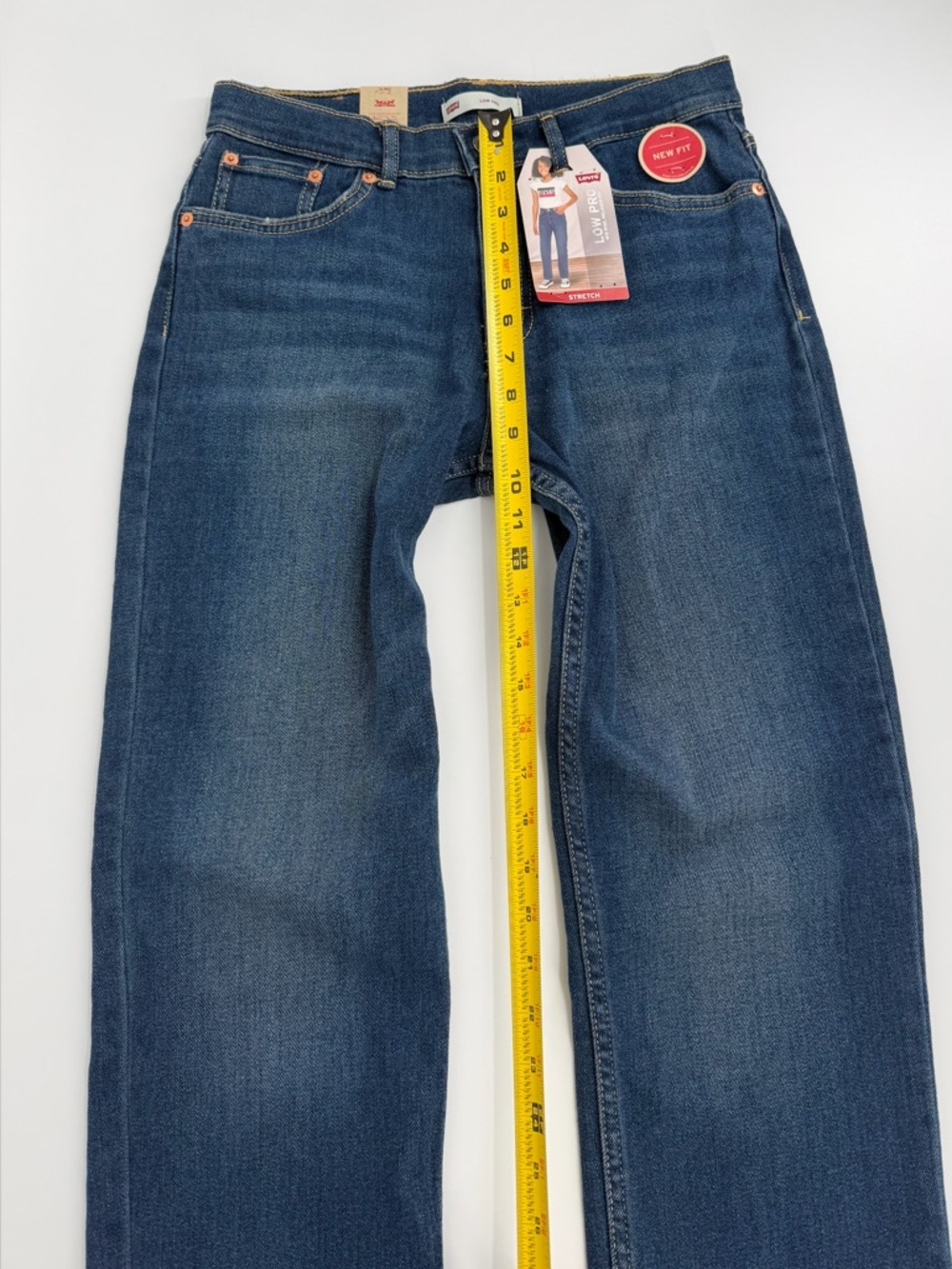Levi’s Low Pro Jeans Girls 14 Reg Stretch Mid Rise Relaxed Straight Blue NW - Picture 13 of 14